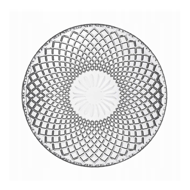 Talerzyki deserowe 15 cm i patery 25 cm szklane Altom Solaris zestaw 14 sztuk spodek na ciasto deser