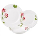 Serwis obiadowy porcelana 18 elementów Bella Fiore zestaw talerzy dla 6 osób talerze w kompozycji kwiatowej