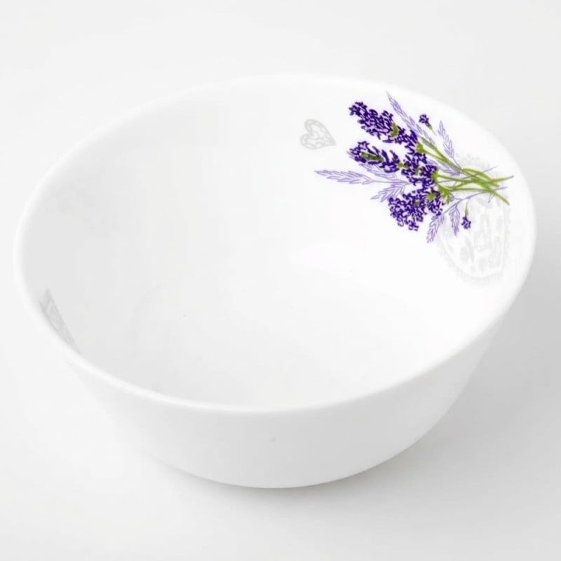 Salaterka 16 cm Esmene Lavander biała z motywem lawendy