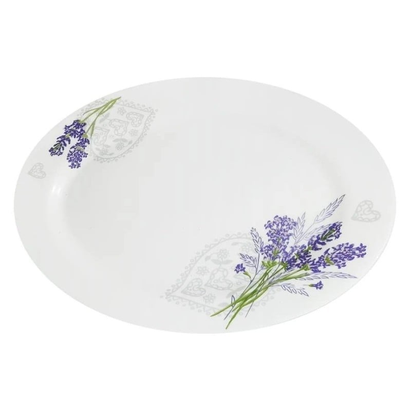 Półmisek 35 cm Esmene Lavander duży biały talerz patera z motywem lawendy