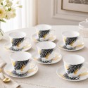 Serwis kawowy porcelanowy filiżanki ze spodkiem do kawy i herbaty 250 ml ELOVEN ODELO OD2971 Delhi