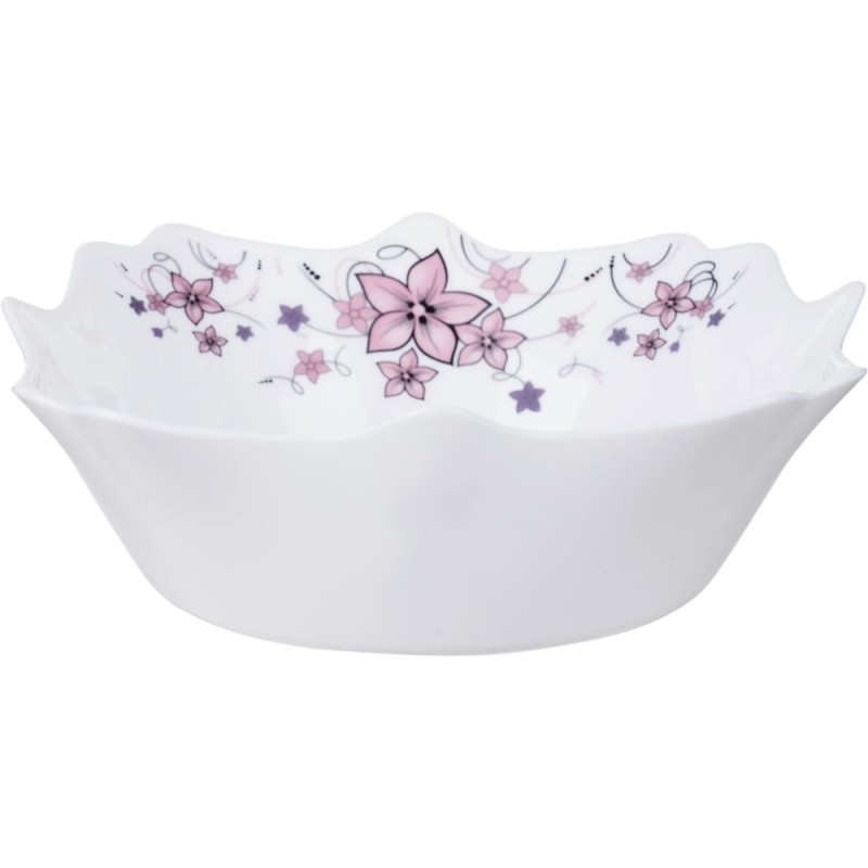 Elegancki zestaw obiadowo-kawowy 58 el. GierekHoff czarno-biały w kwiatowy wzór K-15009-4