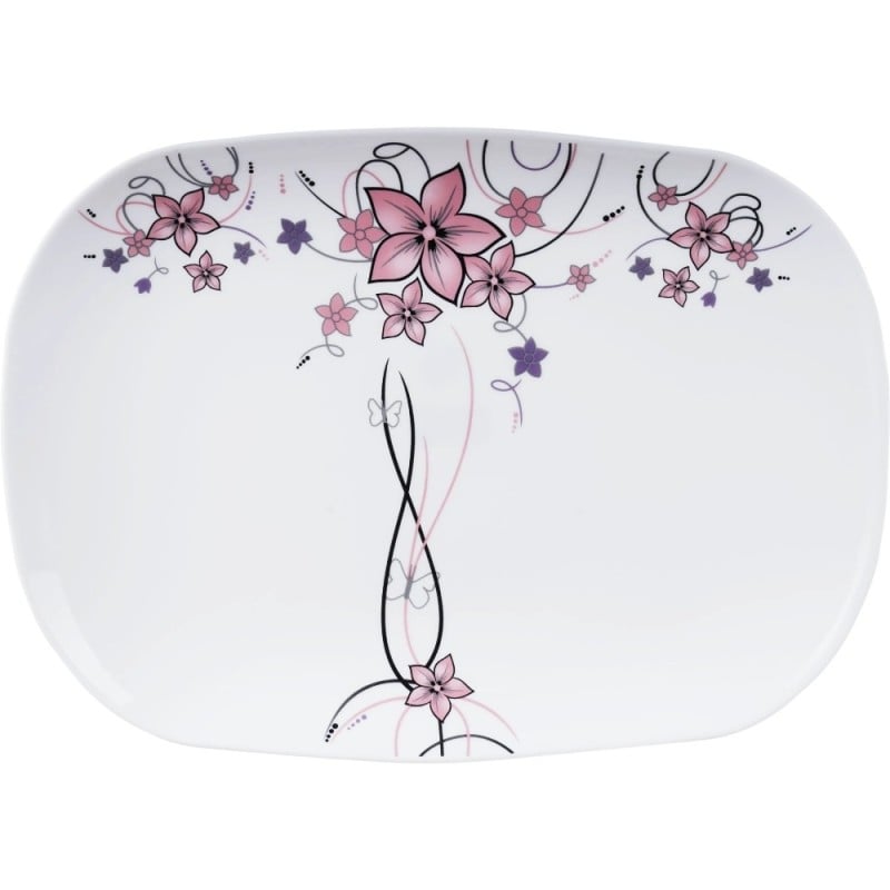 Elegancki zestaw obiadowo-kawowy 58 el. GierekHoff czarno-biały w kwiatowy wzór K-15009-4