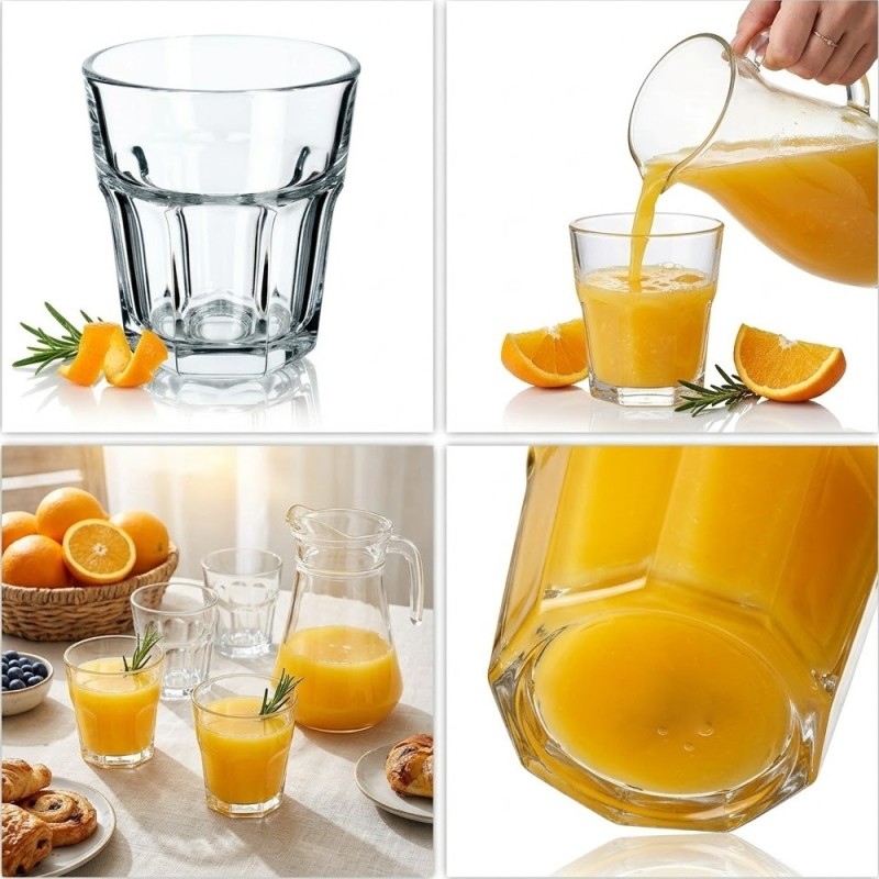 Szklanki klasyczne do napojów i drinków 250 ml zestaw 6 sztuk do soków