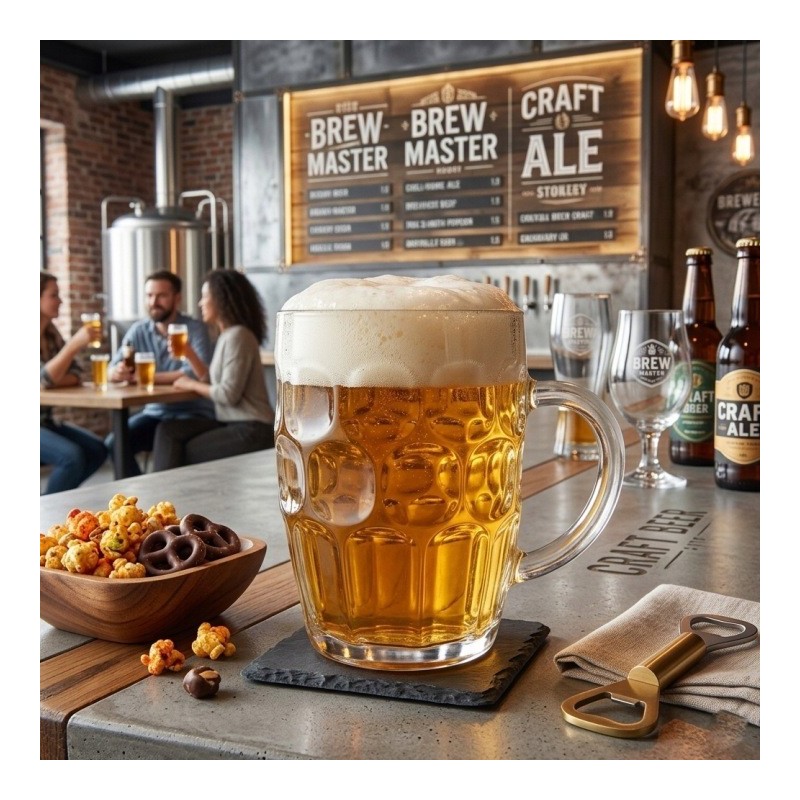 Kufle do piwa 540 ml GierekHoff Beer z uchem szklany zestaw kufli 6 sztuk
