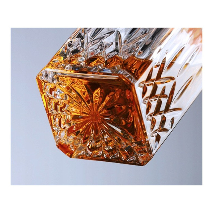 Zestaw do whisky karafka szklana 850 ml i 6 grubych szklanek 280 ml GierekHoff Royal Diamond