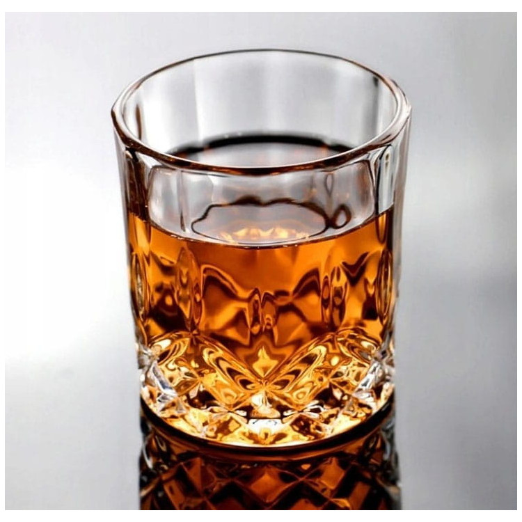 Szklanki do whisky 280 ml drinków GierekHoff Royal Diamond zestaw 6 szklanek grube szkło