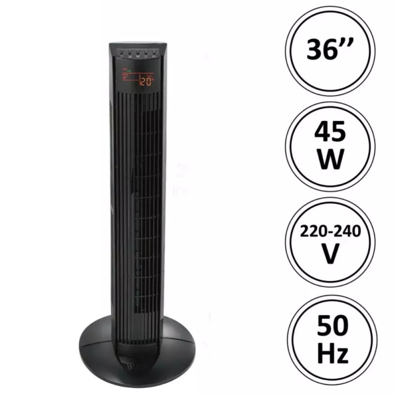 Wentylator podłogowy kolumnowy Klausberg KB 7875 wiatrak stojący 45W LCD pilot