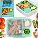 Pojemnik śniadaniowy plastikowy lunchbox GierekHoff Bento 5 komór z pojemnikiem na sos śniadaniówka na żywność GH 1106