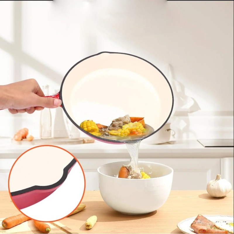 Zestaw 3 patelnie żeliwne emaliowane 20/25/30 cm GierekHoff Żeliwna Tradycja ciężkie głębokie indukcja gaz ognisko grill GH 6002