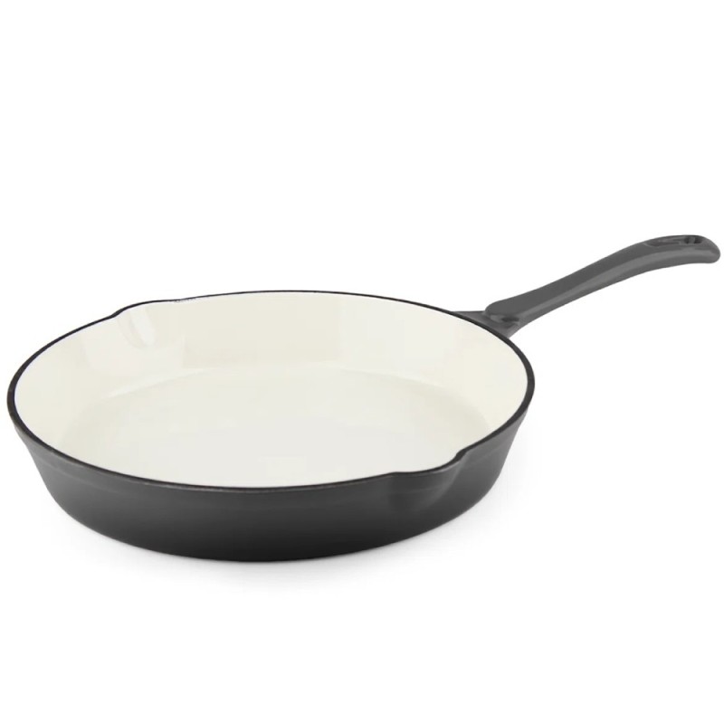 Zestaw garnków 20/22/24 cm i patelnia 25 cm żeliwne emaliowane GierekHoff Żeliwna Tradycja ciężkie szare GH 6021