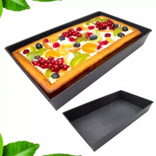 Blacha prostokątna forma do pieczenia 39,5x23,5 cm z stali węglowej i powłoki nieprzywierającej Tragar