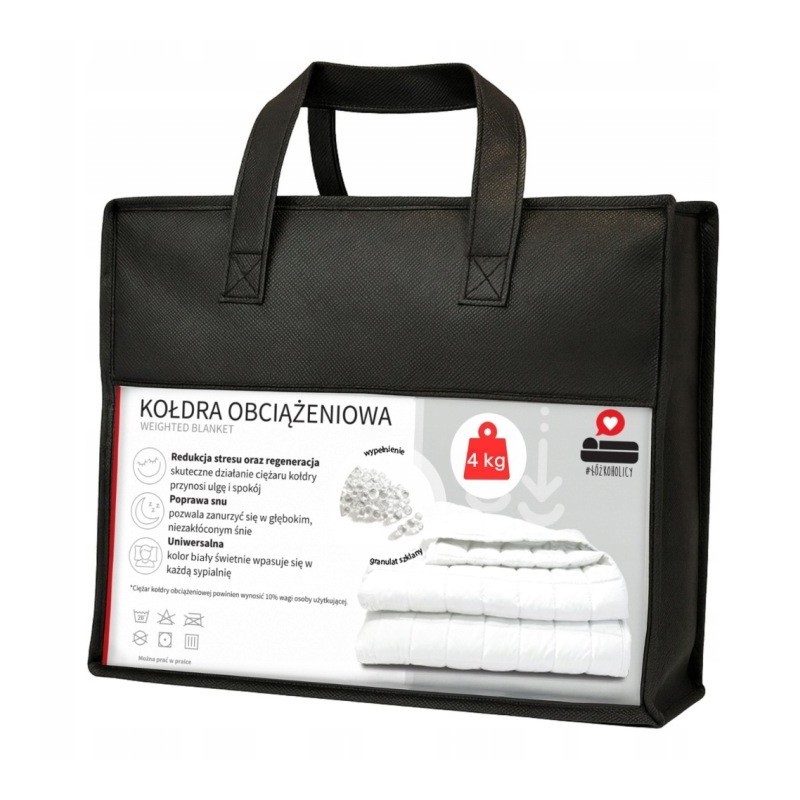 Kołdra Obciążeniowa 100 x 140 Sensoryczna dla Dzieci Biały Nel 4 kg Koc Sensoryczny antystresowa