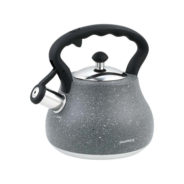 Czajnik ze stali Klausberg KB 7447 z gwizdkiem na indukcję 2.7L szary