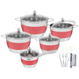 Garnki stalowe na indukcję Hoffner HF 9947 zestaw garnków czarne