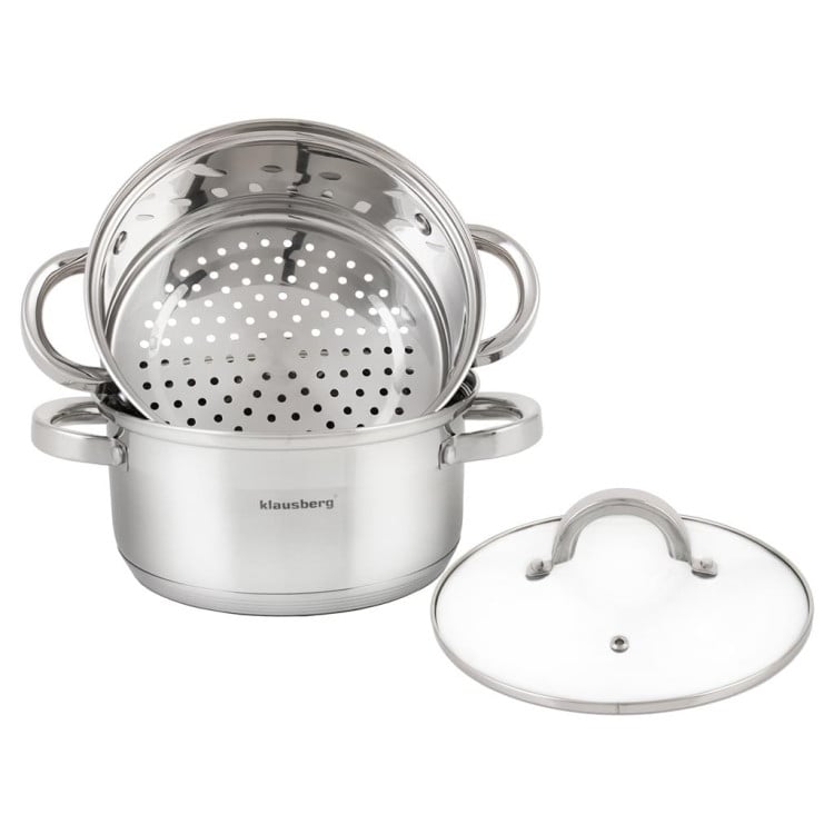 Garnek Klausberg KB 7144 24 cm garnki do gotowania na parze 5L PAROWAR